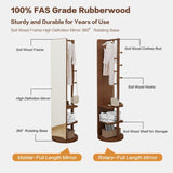 Full-length mirror solid wood rubber wood glass, 65.7*17.7in Large mirror W2987P225477