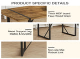 Rustic Industrial Rectangular Wood Dining Table For 4-6 Person, With 1.5" Thick Engineered Wood W2827P427974