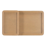 Modern 2 Piece Nesting Rattan Wood MDF Coffee Table Set in Natural N735P176285D