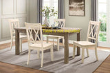 ZUN Casual White Finish Side Chairs Set of 2 Pine Veneer Transitional Double-X Back Design Dining Room B01143553