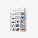 18-Piece Medium White Plastic Mesh Shoe Box Set - 35.00*25.00*19.00cm, Modular Design for Home 07293969