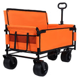 3-in-1 Convertible Folding Wagon Cart with Bench Seat & Storage - 500lbs Heavy-Duty Utility Wagon, W2932P283542