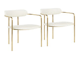 Contemporary Chair in Gold Metal and Cream Velvet - Set of 2 B202P223492