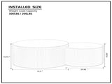 Black Nesting table set of 2 Round and Half Moon Shapes,No Need Assembly W876P271183