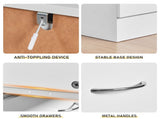 5-Drawer Particleboard Chest with Melamine Finish Drawer Dresser 26*13*39in White 08147330