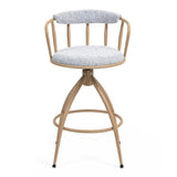 26'' Swivel Counter Height Bar Stool, Set of 2- Fabric Seat with water Transfer Printed Metal Frame, W2215P248058