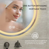 27-inch H LED Single Bathroom Vanity Mirror Polished Crystal Bathroom Round Vanity mirror for smart W2026P203675