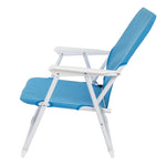 ZUN 56*60*63cm Load-Bearing 100kg Blue Oxford Cloth White Iron Frame Beach Chair 70107311