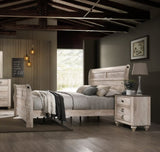 Imerland Contemporary White Wash Finish 3-Piece Bedroom Set-Sleigh Bed and Two Nightstands, King T2574P201971