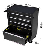 Rolling Tool Chest, 4 Drawer Tool Box with Wheels, Heavy Duty Industrial Service Cart Storage W1102138401