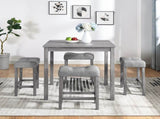 Dining Table, Bar Table and Chairs Set, 5 Piece Dining Table Set, Industrial Breakfast Table Set, W487P333510