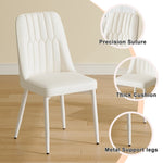 ZUN White dining chairs and living room chairs. Metal legs provide strong support, suitable for W1151P154911