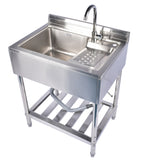 28.3in Stainless Steel, Left, Right Wash, Silver with Water Faucet Free Standing Laundry 61405108