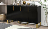 Modern sideboard with Four Doors, Metal handles & Legs and Adjustable Shelves Kitchen Cabinet 51001314