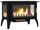1000W/1500W 24" Electric Fireplace Stove, Freestanding Fireplace Heater with Realistic Flame, 97024038