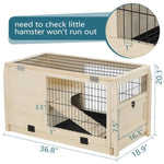 ZUN Wooden Rabbit Hutch Indoor Bunny House for Small Animals with Plastic Tray W142763449