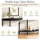 Mirod Elegant Half-Moon Entryway Table with Wood Veneer and Open Shelf A Refined Accent Piece for N760P285986B