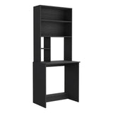 Computer Hutch Desk, Lower Shelf, Four Shelves, Black B097133217