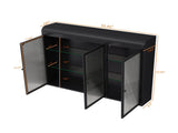 3 Door Arched Wall Mounted Glass Cabinets for Kitchen, Living Room and Bathroom W757P221501