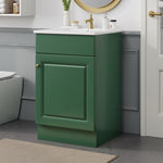 ZUN 20" Bathroom Vanity with Sink, Vanity Cabinet with Door Shelf and Adjustable Shelf, Green N759P237946F