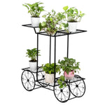 ZUN Paint Car Shape 6 Plant Stand Black 63180660