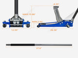 3T Heavy-Duty Horizontal Dual Pump Ground Jack , Steel Racing Ground Jack, Dual 34520193