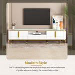 ZUN ON-TREND Luxury Minimalism TV Stand Open Storage Shelf for TVs Up to 85", Entertainment Center WF320395AAK