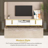 ZUN ON-TREND Luxury Minimalism TV Stand Open Storage Shelf for TVs Up to 85", Entertainment Center WF320395AAK