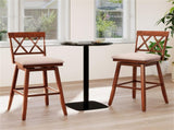 2-Pack 29" Swivel Bar Stools - Solid Rubber Wood Frame, Ergonomic Curved Backrest 59551607