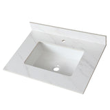 31 Inch Marble Vanity Top, White Vanity Top with Pre-drilled Faucet Holes, Bathroom Vanity Top with 87302674