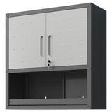 ZUN Metal Wall-Mounted Tool Storage Cabinet with Locking Door and 1 Shelf 1 Opened Drawer for Garage 61339189