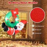 4ft Inflatable Santa Wreath Christmas Decor 5 LED Lights , IP44 Waterproof 90175772