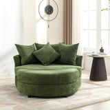 Orisfur. 360&deg Swivel Accent Barrel with Storage Ottoman & 4 Pillows, Modern Chenille Leisure WF323718AAF