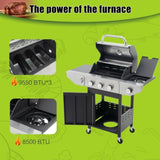Propane Grill 3 Burner Barbecue Grill Stainless Steel Gas Grill with Side Burner and Thermometer for 21785975