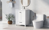 24" Bathroom Vanity with Sink, Bathroom Vanity Cabinet with One Drawer and Doors, Solid Wood and N725P171407K