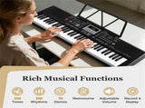 Black 61-Key Digital Piano Keyboard with Light-Up Teaching Mode, 200 Rhythms & Dual Keyboard 72117689