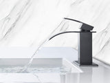 Waterfall Spout Bathroom Sink Single Handle Faucet with Pop-Up Drain 47857486