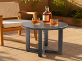 Outdoor Metal Round Table, Weather Resistant Patio End Table Side Table Coffee Bistro Table for 88828378