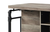 Antique Oak and Sandy Grey 5-Shelf Kitchen Island B062P209301