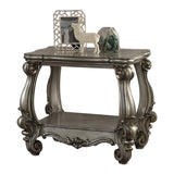 Antique Platinum End Table with Bottom Shelf B062P189091