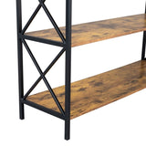 3 Tier Console Table Entryway with Drawer and 2 Open Storage, Industrial Sofa Table with Storage 15815889
