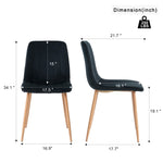 ZUN Indoor black velvet dining chair, modern kitchen dining chair backrest, upholstered side chair W210P184208