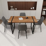 59" MDF natural wood table and modern chair 4-piece set, medieval wooden kitchen 62121374