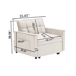 ZUN Sofa bed chair 3 in 1 convertible, recliner, single recliner, suitable for small Spaces with W2564P168263