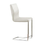 ZUN Modern Elegance White Color Leatherette 2pcs Counter Height Dining Chairs Chrome Metal Legs Dining B011P178975