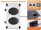 2000W Dual Burner Electric Hot Plate, 5 Temperature Settings , Portable Countertop Stove 78627133