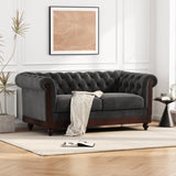 ZUN VIVALUX 59.44" Chesterfield Velvet Loveseat Sofa,2-Person Rolled Arm Dutch Plush Upholstered Sofa N762P178705E