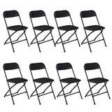 6pcs Injection Molding Classic Garden Plastic Folding Chair Black 75188255