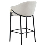 ZUN Beige and Glossy Black Sloped Arm Bar Stools B062P145554