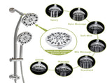 Multi Function Dual Shower Head - Shower System with 4.7" Rain Showerhead, 7-Function Hand Shower, W124361924